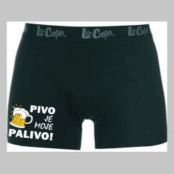 Pivo je moje palivo! čierne trenírky BOXER s tlačeným logom, top kvalita 95%bavlna 5%elastan